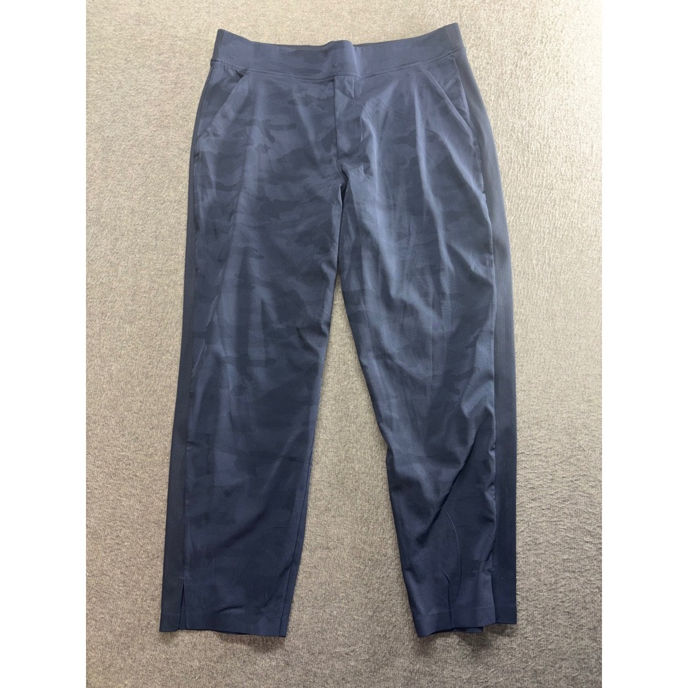 Athleta Brooklyn Camo Ankle Pants Navy Blue Tapered 12P Petite